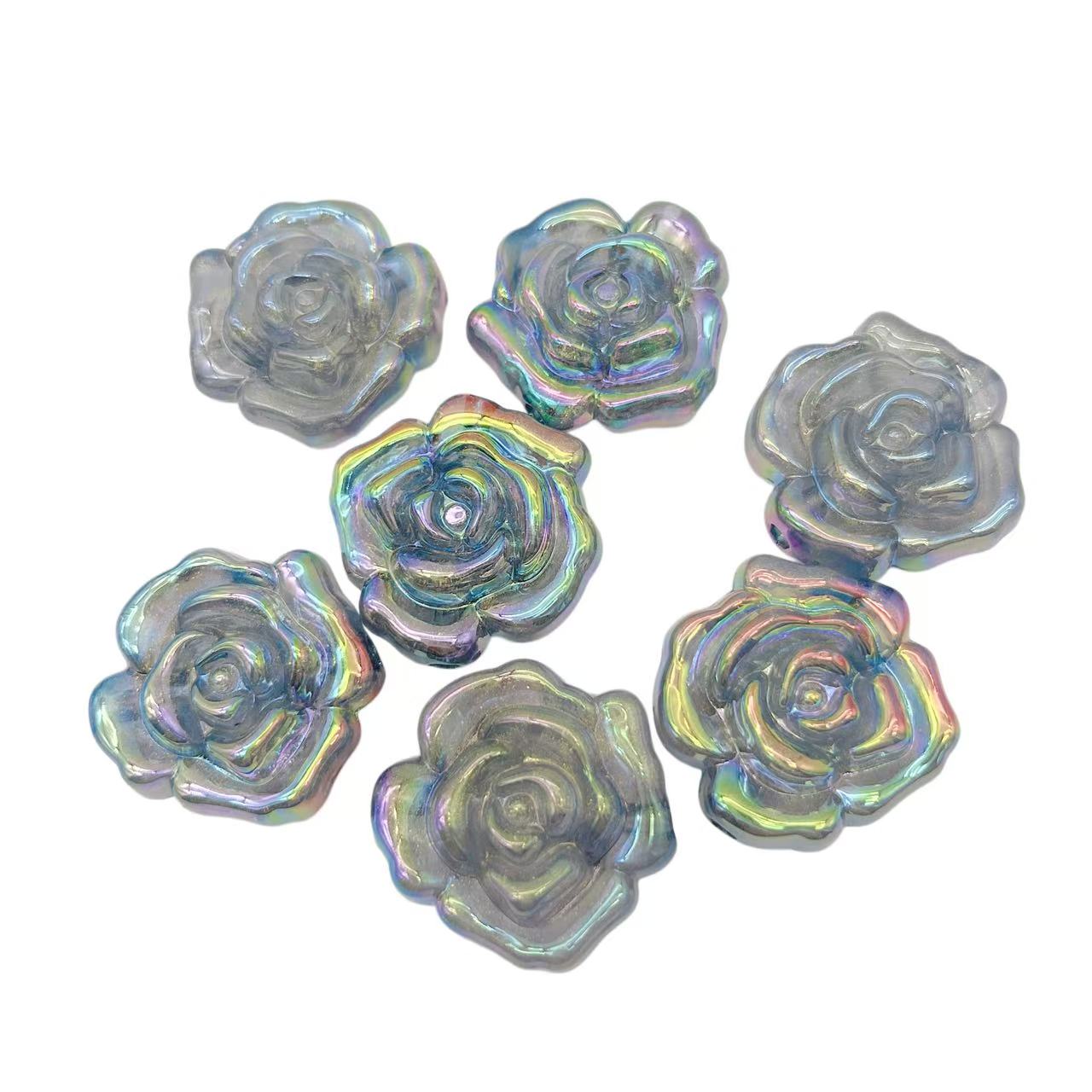A65 アクリル夜光薔薇　選べる　大きさ３センチ　ラメ付き　穴つき