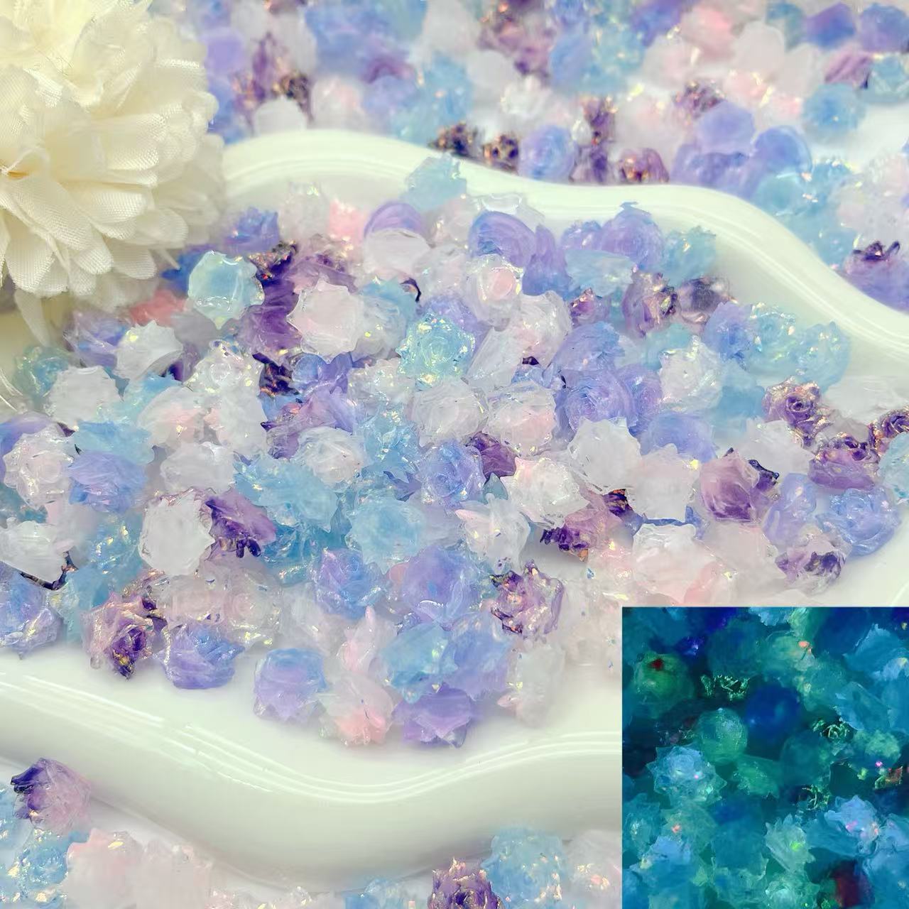 A46 ソフト薔薇　夜光　ラメ付き