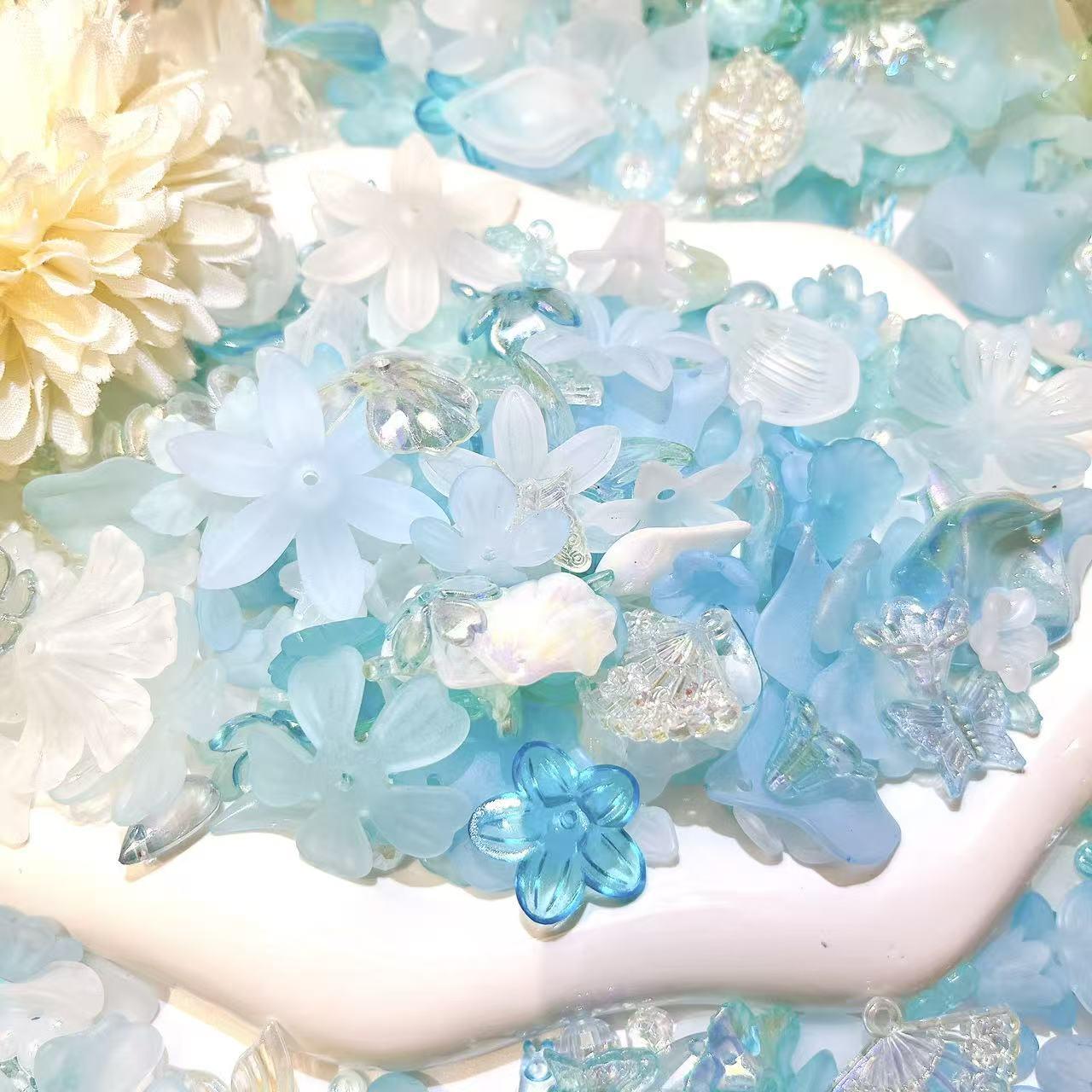 【M237 MRK】花世界　300ml星ボトル入れ　花びら　葉っぱ　穴付き　花リース