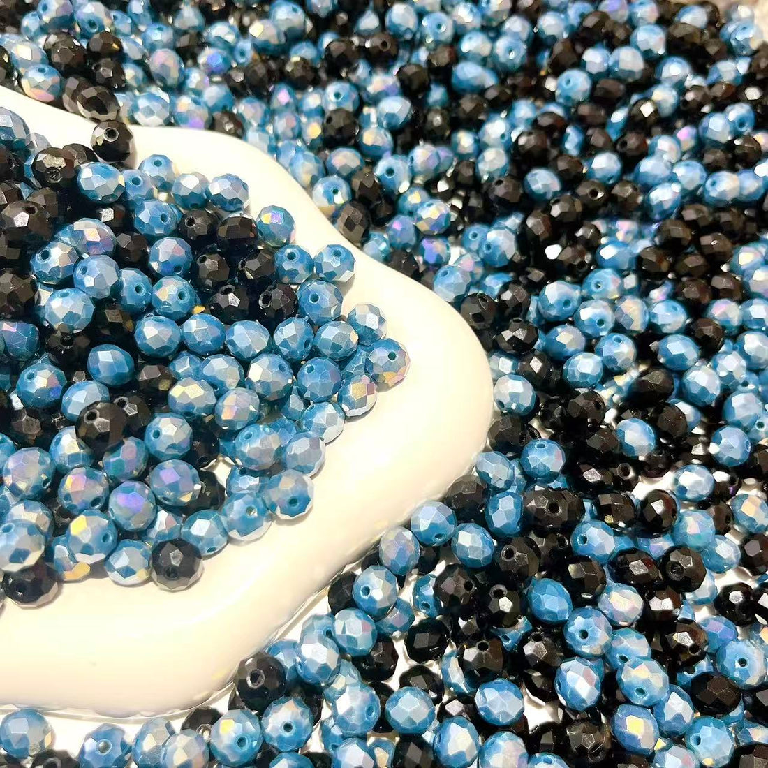 【M217 MRK】夜明けのブルー　ガラスカット面　８ミリ