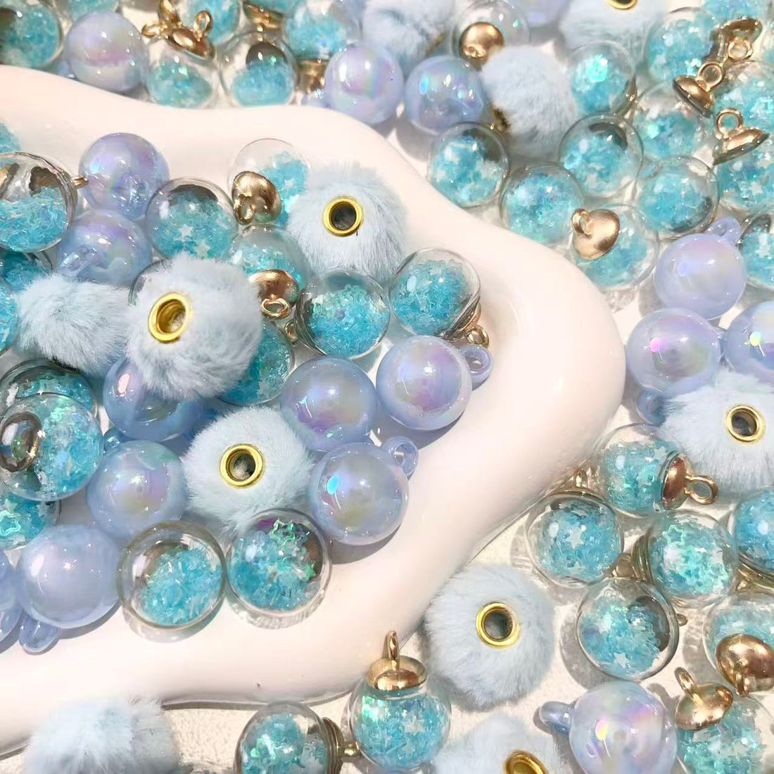 S935 特別価格【カンつき、夜光、ガラス、アクリル、ポンポン大きさ16mm】