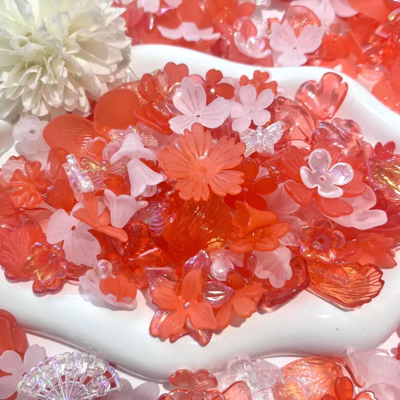 【M237 MRK】花世界　300ml星ボトル入れ　花びら　葉っぱ　穴付き　花リース