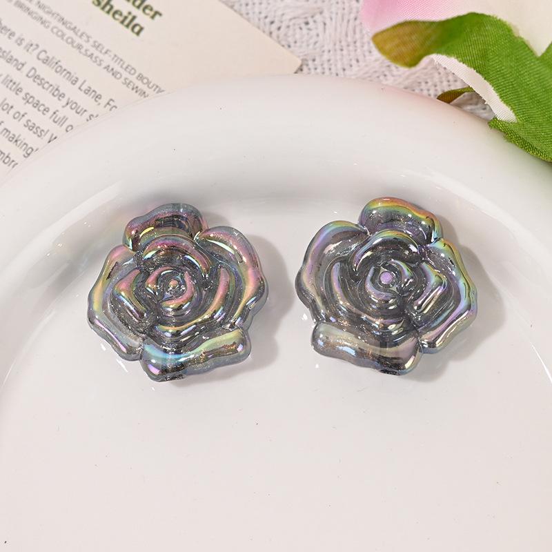 A65 夜光薔薇 ５個セット アクリル サイズ30mm ラメつき ストラップ用