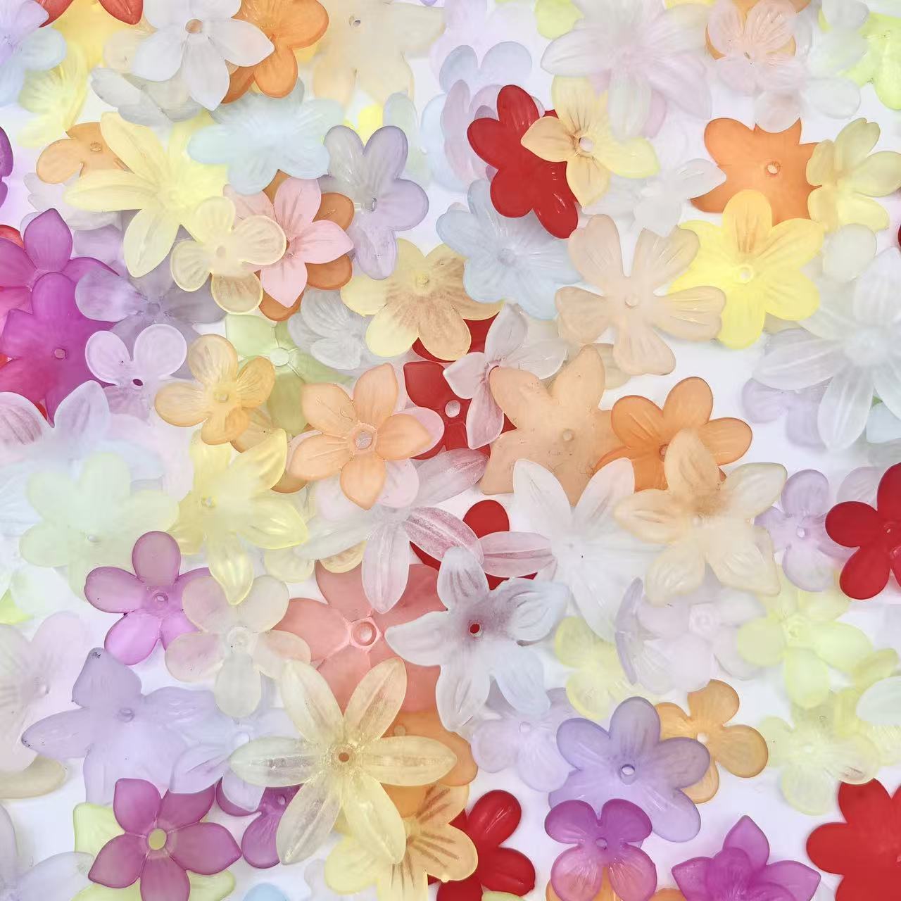 A35 春の彩りの花　星ボトル入れ　花びら　アクリル