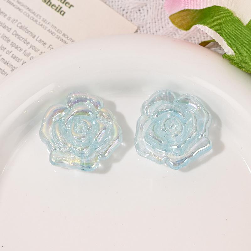 A65 夜光薔薇 ５個セット アクリル サイズ30mm ラメつき ストラップ用