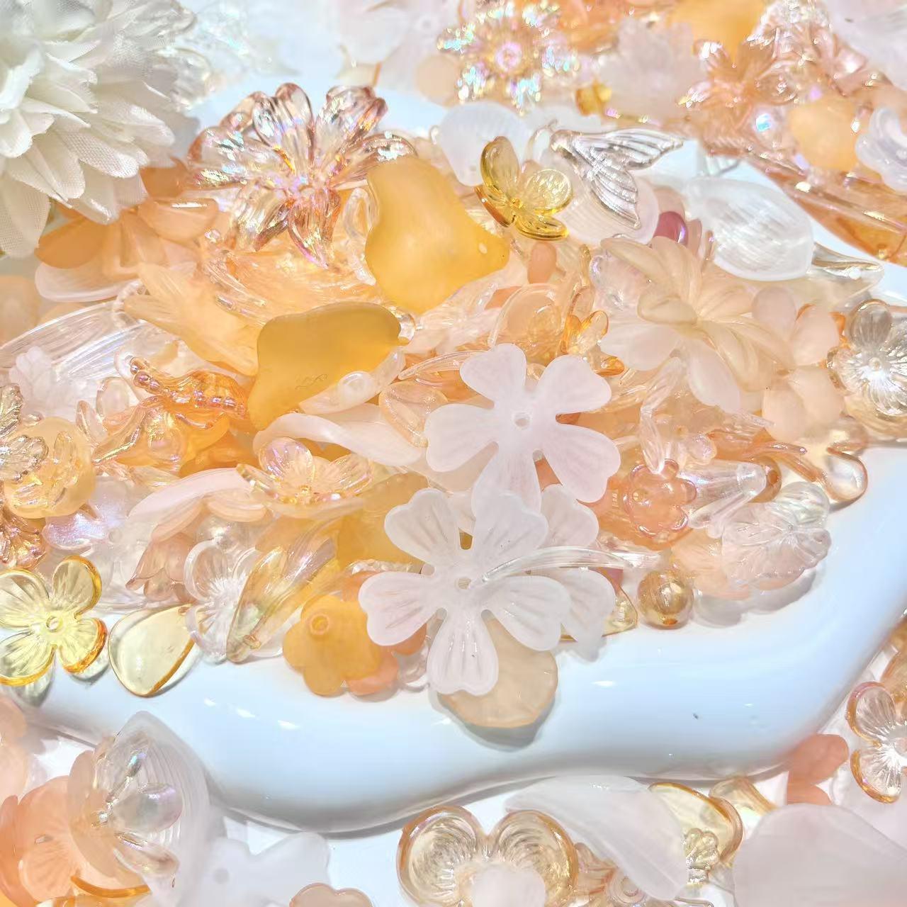 【M237 MRK】花世界　300ml星ボトル入れ　花びら　葉っぱ　穴付き　花リース
