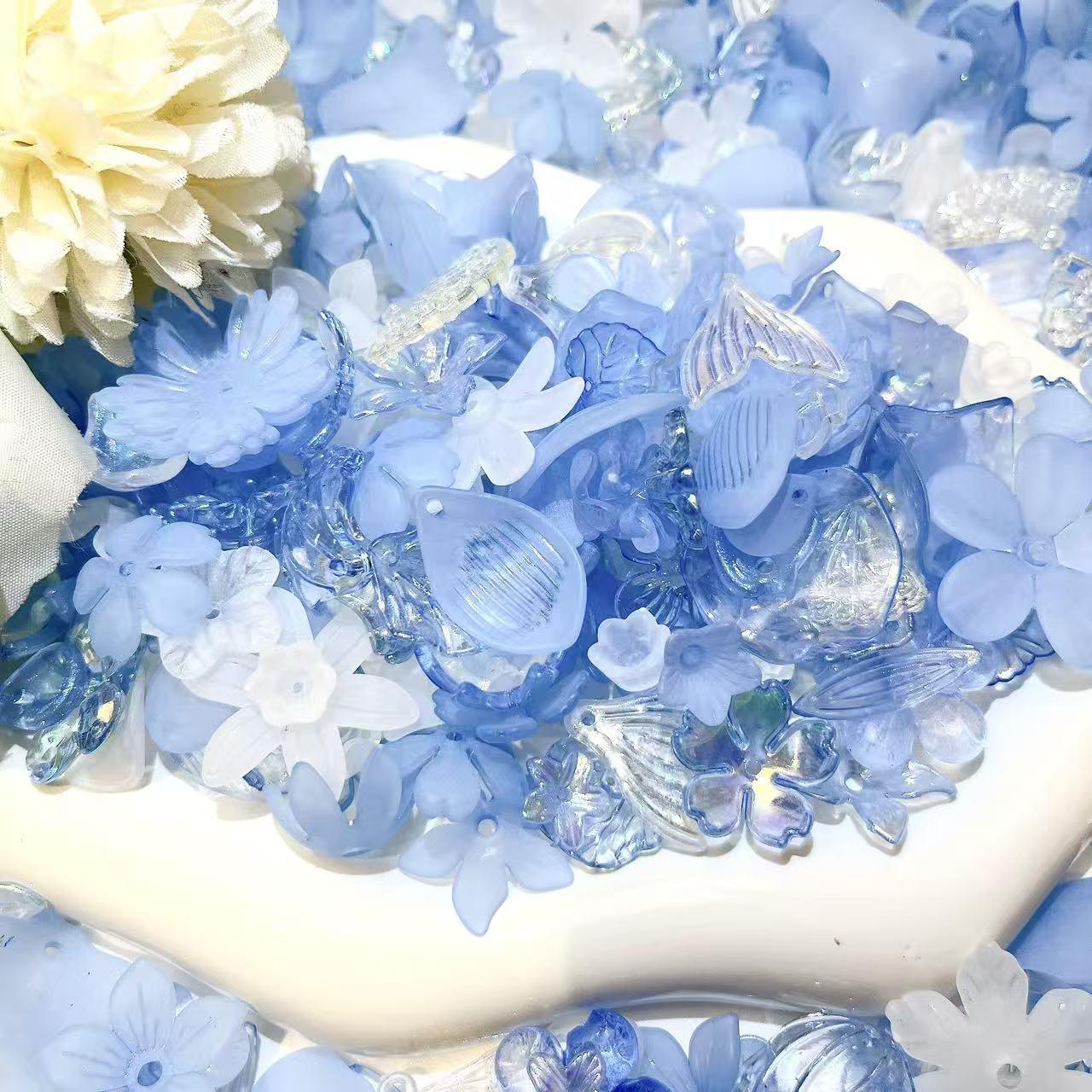 【M237 MRK】花世界　300ml星ボトル入れ　花びら　葉っぱ　穴付き　花リース