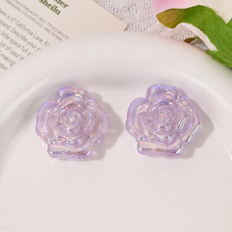 A65 夜光薔薇 ５個セット アクリル サイズ30mm ラメつき ストラップ用