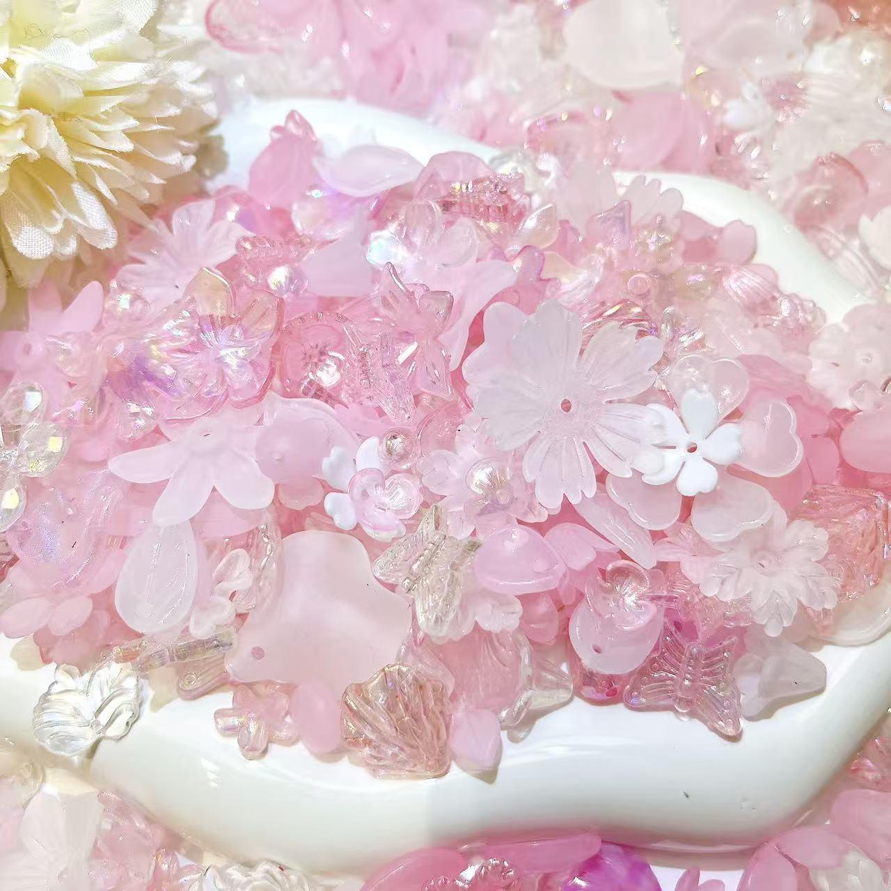 【M237 MRK】花世界　300ml星ボトル入れ　花びら　葉っぱ　穴付き　花リース