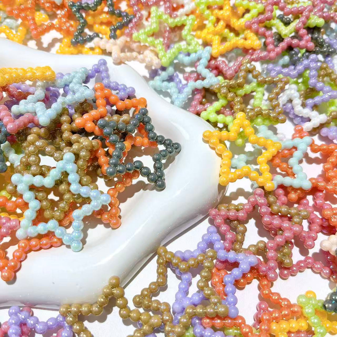 【M270 MRK】星ビーズ　穴付き　大きさ約３.４センチ