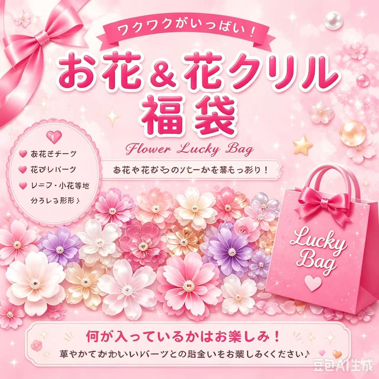 花ビーズ袋