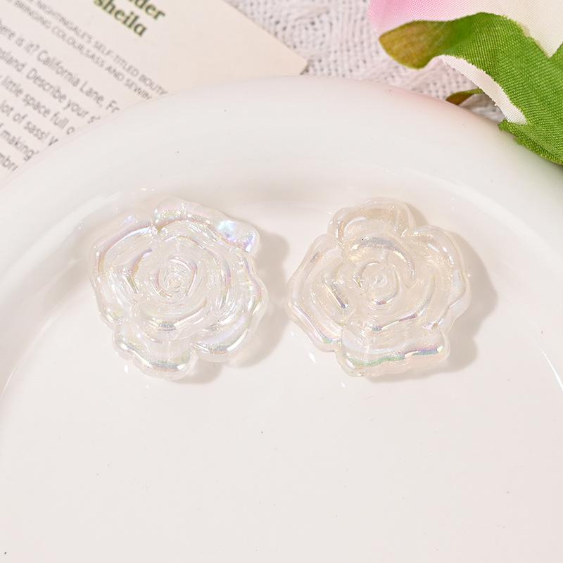 A65 夜光薔薇 ５個セット アクリル サイズ30mm ラメつき ストラップ用