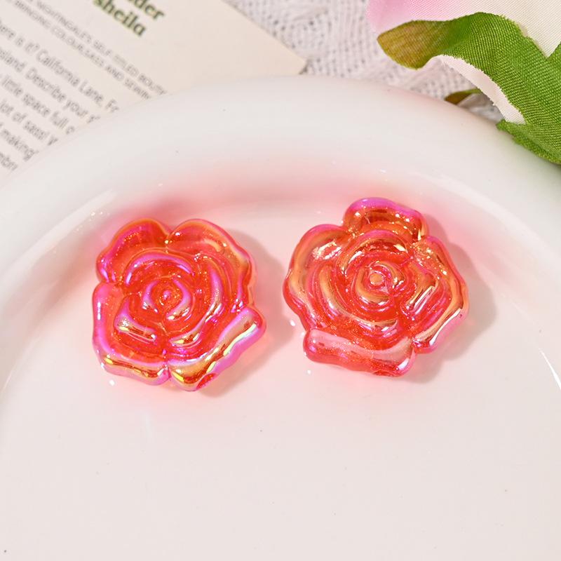 A65 夜光薔薇 ５個セット アクリル サイズ30mm ラメつき ストラップ用