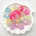 A68 マット花  アクリル  20個入り  サイズ16mm  穴つき ハンドメイド アクセサリーパーツ