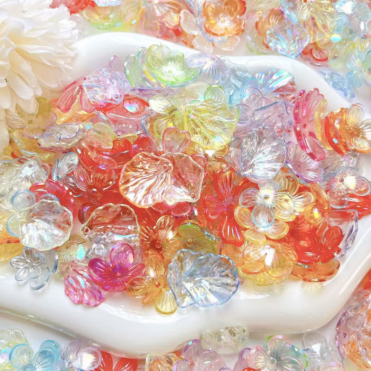 A36 光の花びら　穴付き　星ボトル入れ　花リース