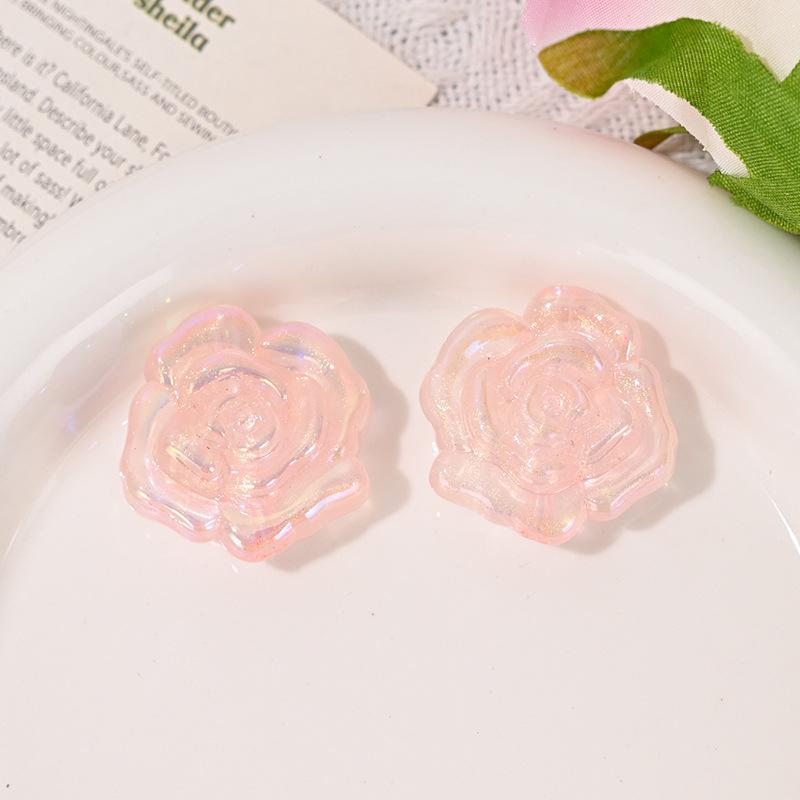 A65 夜光薔薇 ５個セット アクリル サイズ30mm ラメつき ストラップ用