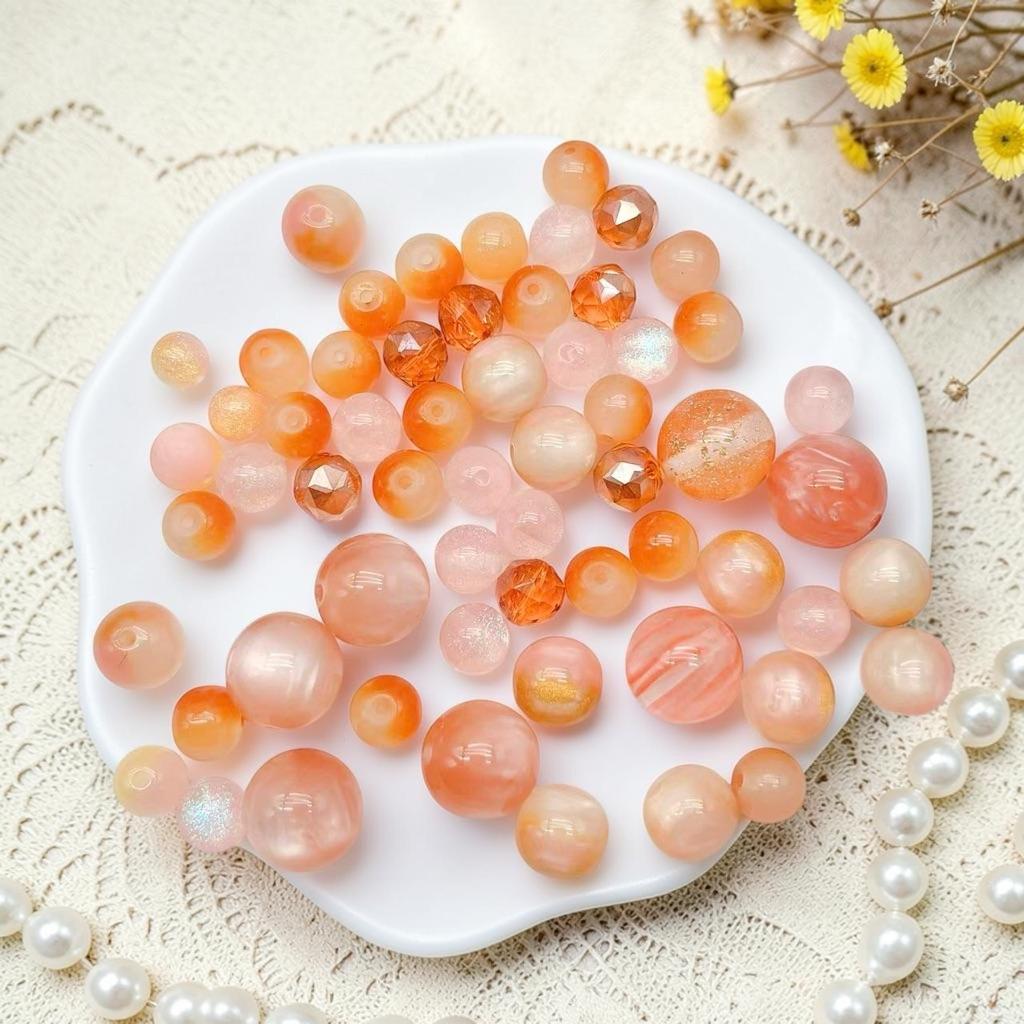 A152 蜜柑みのり  レジン 多面カットビーズ　10mm/12mm/16mm